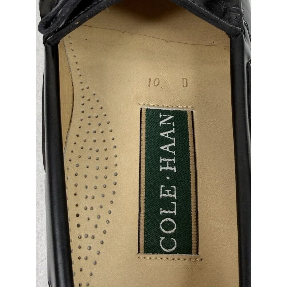 Cole Haan Men's Dress Shoes Leather Black Pinch Shawl Bow Size 10D 1119